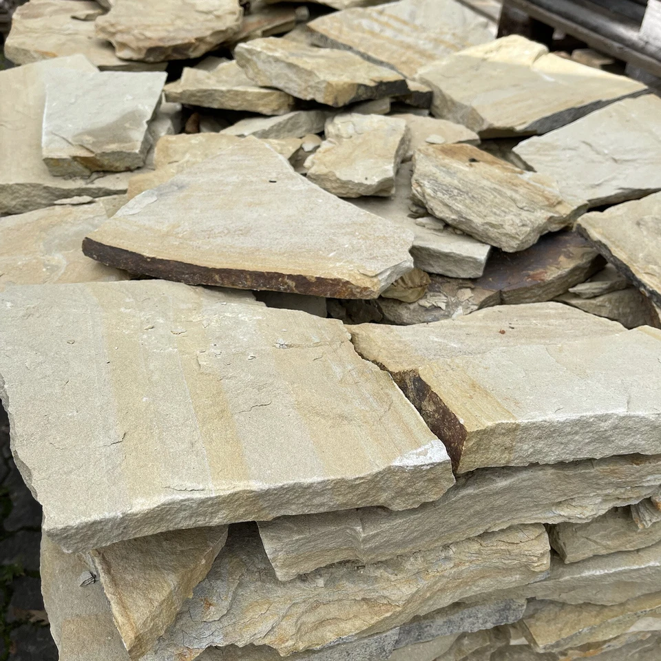 10M2 SANDSTEIN GELB VERBLENDER POLYGONALPLATTEN  BRUCHSTEINPLATTEN WANDSTEINE - Bild 2 von 4