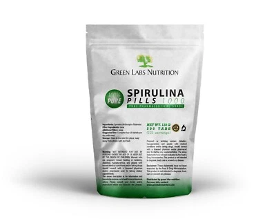 GREEN LABS NUTRITION Spirulina Organic Tablets – Superfood for Energy, Detox, Immune & Vegan Support