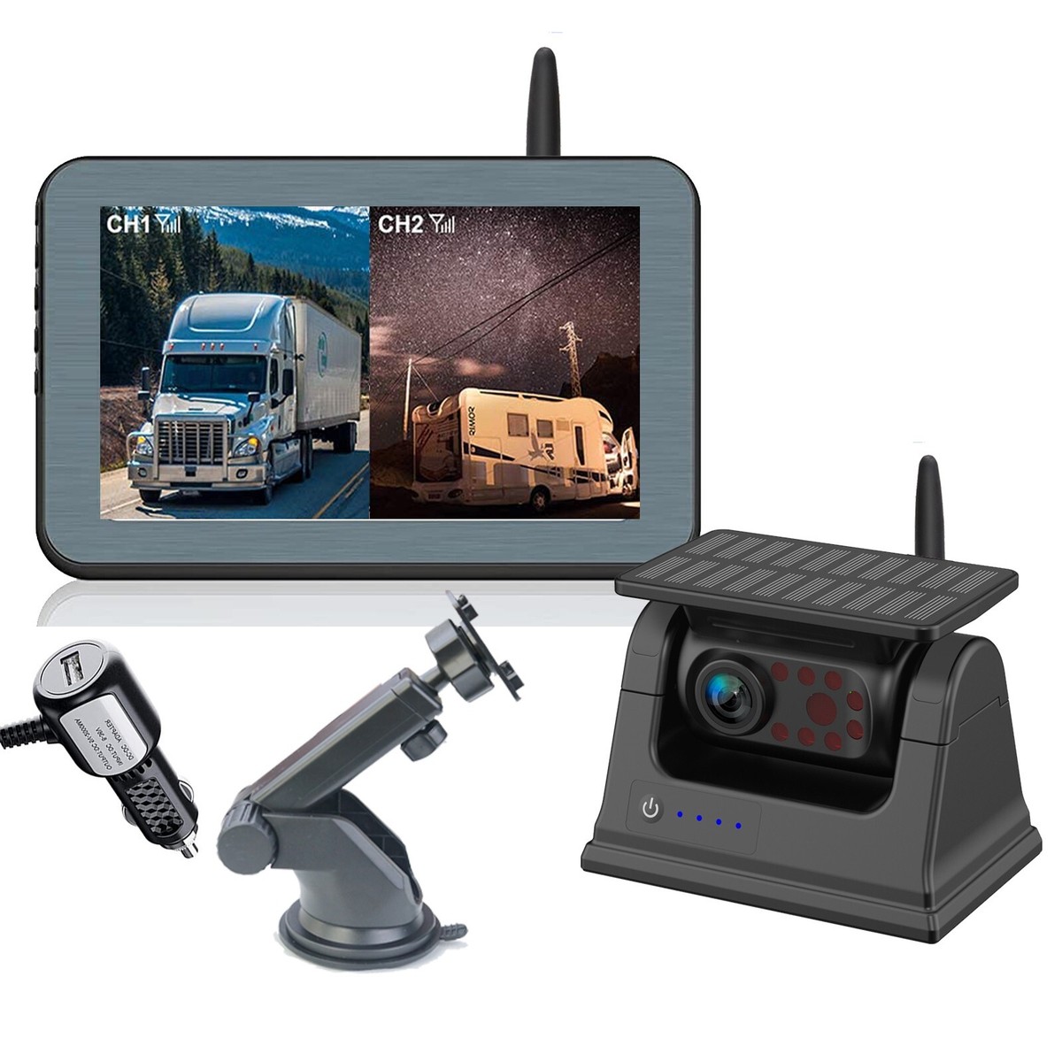 Solar Rear View Camera For Rv Rv Safety Camera Wireless RV Backup Camera System - 7
