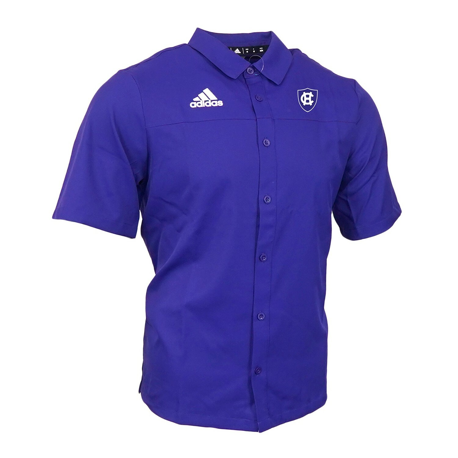adidas men's team iconic full button polo