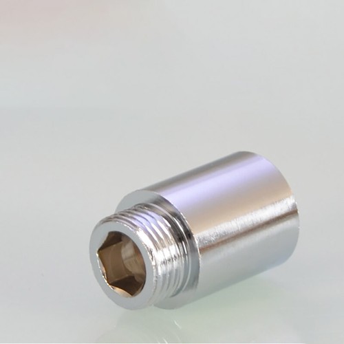 1/2" BSP Ni-Plated Brass Pipe Tap Extension Joint Female × Male Thread Connector - Picture 5 of 18