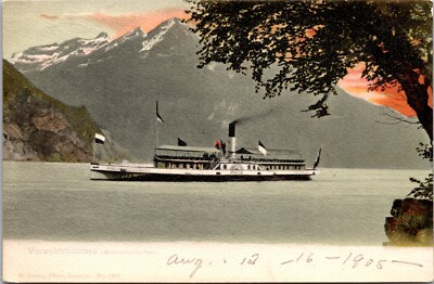 POSTCARD-STEAM SHIP  ITALIA ON SWISS LAKE GENEVA