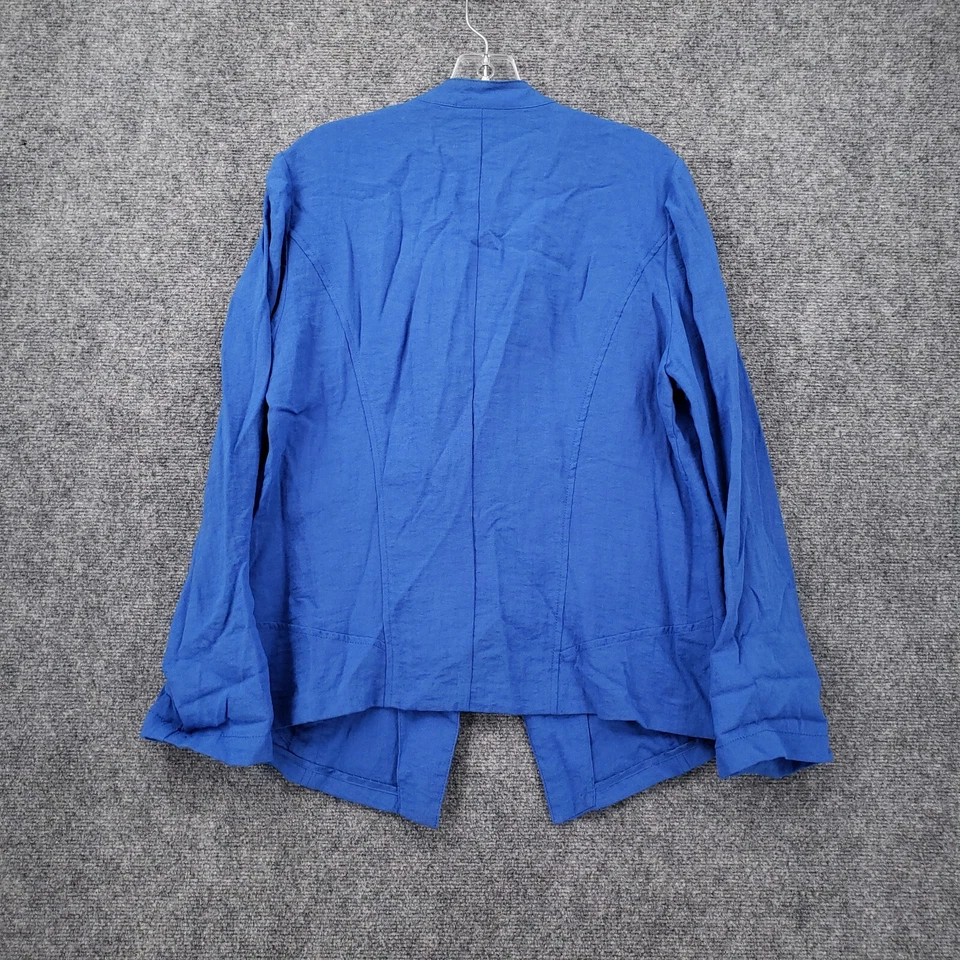 Chicos Blazer Mujer 2 US 12 Azul Ligero Frente Abierto Traje Chaqueta Muesca Foto 2 de 4