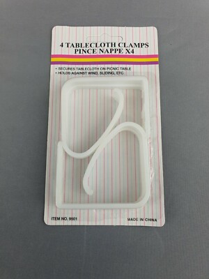 Tablecloth Clamps Kleeneze - New & Sealed - Free P&P - Pack of 4 - White 4 Pcs