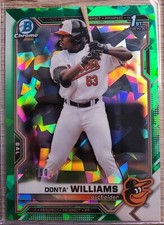 DONTA' WILLIAMS 2021 BOWMAN DRAFT SAPPHIRE 1st BOWMAN GREEN #26/50 #BDC-90 WOW!