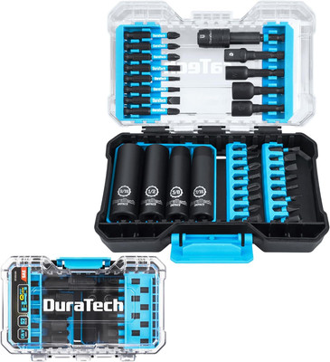 DURATECH 33-Piece Impact Screwdriver Bit Socket Set, CRV/S2 Screwdriving Bits wi