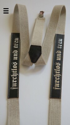 Y-Hosenträger beige ''furchtlos und treu'' Württemberg - handmade @ebel-heine