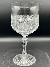 Pepi Hermann Snowflake Wine Glass, 7 1/4" tall, Handblown Crystal, Signed