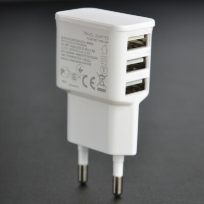 3 Ports 5V 2A USB AC Ladegerät Fast Charge Netzteil Schnellladegerät EU Stecker