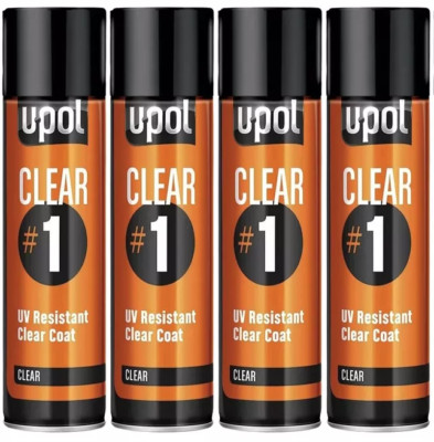 4 x Upol CLEAR#1 Hochglanz Klarlack 450ml Lack/Scheinwerfer Reparaturlack