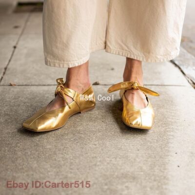  New Womens Ladies Square Toe Lace Up Bow Comfort Flats Mary Jane Shoes Size
