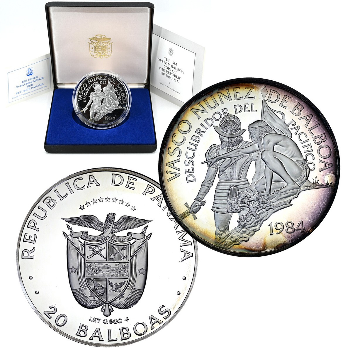 パナマ　20バルボア銀貨　PANAMA 20 BALBOAS Panama 20 Balboas Silver Coin - Hero Bullion