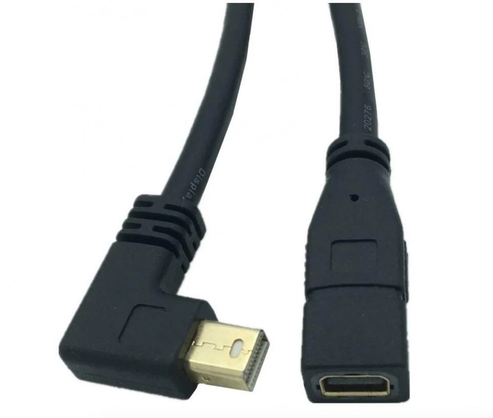 Mini Display Port Male to Female 4K Video Extension Cable 0.3m - Right Angle - Image 3 of 4