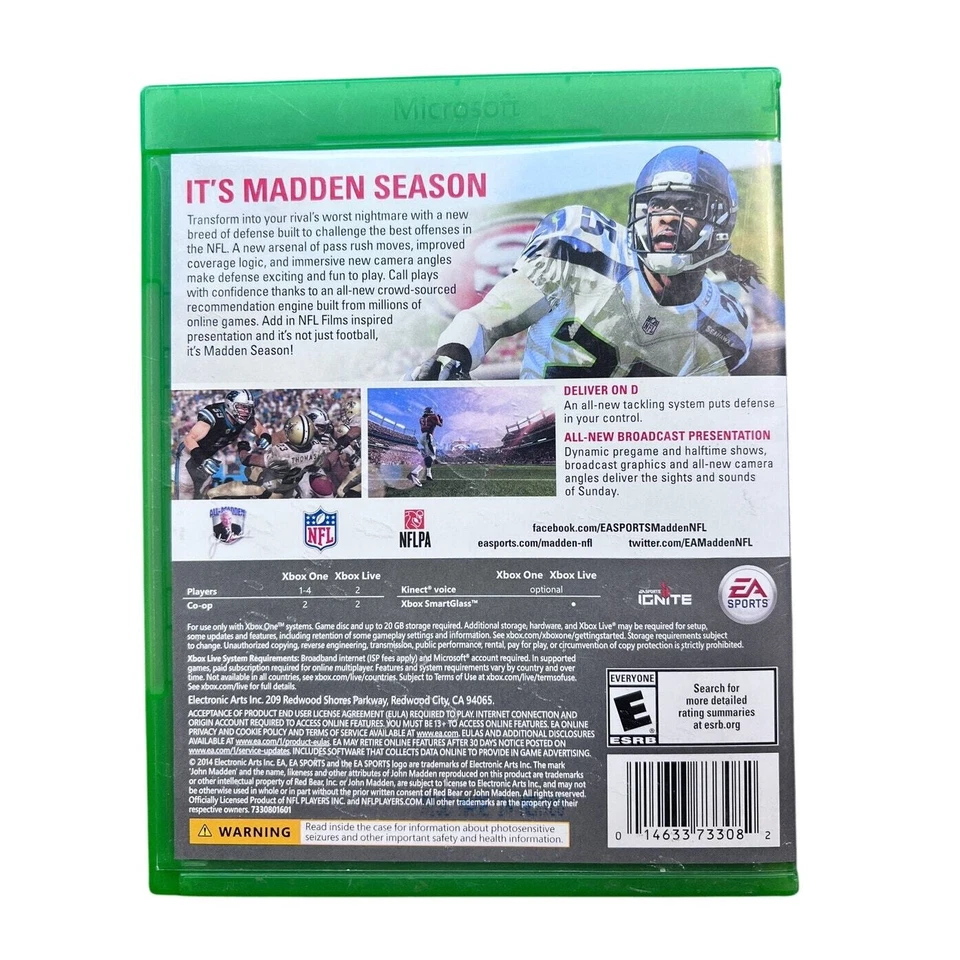 Madden NFL 15 for Xbox One – Used, Excellent Condition - Image 2 of 4