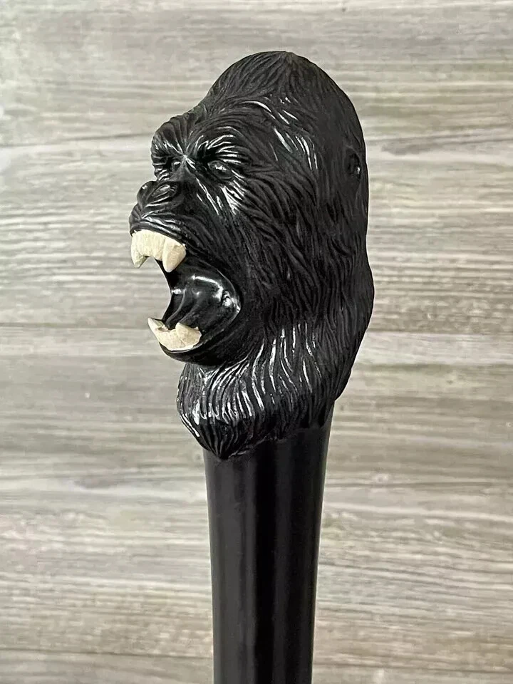 Mango de gorila anhelado a mano bastón de madera bastón de gorila Navidad A Foto 3 de 4