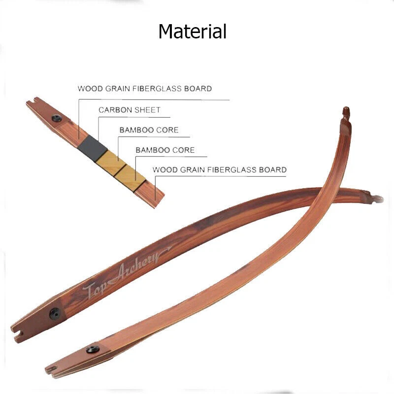 62" Archery ILF Recurve Bow Limbs 20-60lbs Takedown Limbs for Bow Hunting Target - Image 4 of 4