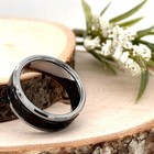 8mm Silver Polish Tungsten Christmas Gifts Band Brushed Black Carved design Ring — photo 4
