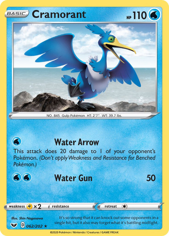 Cramorant 062/202 Rare Sword & Shield Base Pokemon TCG