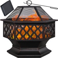 Feuerschale Feuerstelle Feuerkorb Mit Funkenschutz Garten 70Cm Grill Terrasse