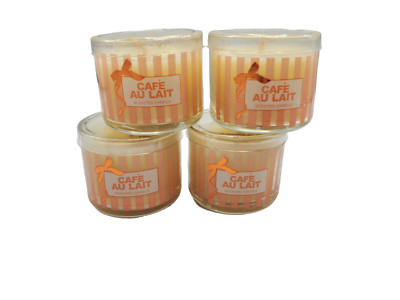 x4 Bath & Body Works CAFE AU LAIT Scented Mini Candle Travel Size 1.3 oz