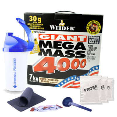 17,70 /kg Weider GIANT Mega Mass 4000 Weight Gainer 7kg + BONUS Fitness Sport