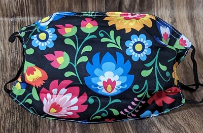 Beautiful Colorful Flowers Adult Facemask With Filter Pocket