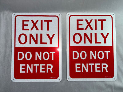 Exit Only - Do Not Enter Sign, (2 Pack) 7x10 Inches Engineer Grade.   C