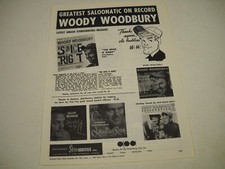 WOODY WOODBURY Greatest Saloonatic On Record original 1962 Promo Display Advt