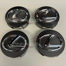 4pcs Lexus Dark Grey Chrome Badge Logo 62mm Wheel Center Hub Caps 42603-30590