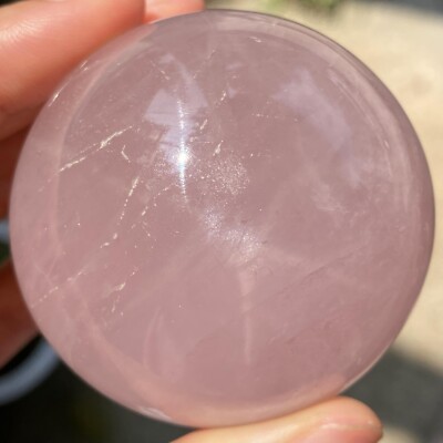 224g Natural Star Pink Rose Quartz Sphere Crystal Ball Quartz Healing Reiki