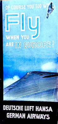 LUFTHANSA German Airways 1933 Timetable + Prices with Route Map + Pictures