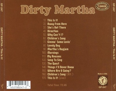 DIRTY MARTHA THIS IS IT!! NEW CD