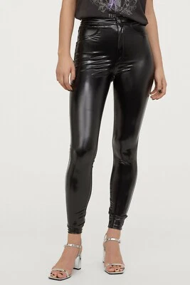 Sexy H&M Vinyl Leggings - Leder Leggings aus Vinyl mit 5 Pocket Taschen - NEU - Bild 1 von 4