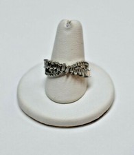 .925 Sterling Silver Baguette and Round Cut Cubic Zirconia Ring Sz 9.25