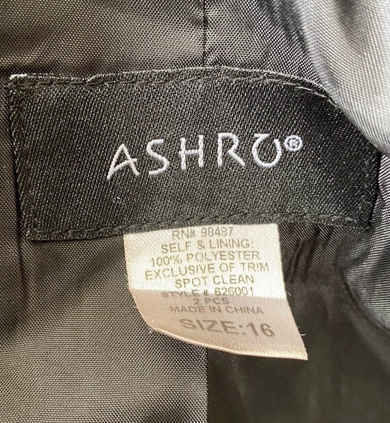 Ashro Mujer Negro Brillante Larga Abierta Chaqueta Púrpura Lentejuelas Borde Iglesia Noche 16 Foto 4 de 4