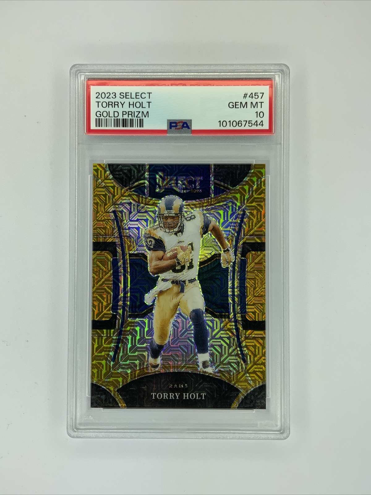 2023 Select Torry Holt Gold Prizm /10 PSA 10