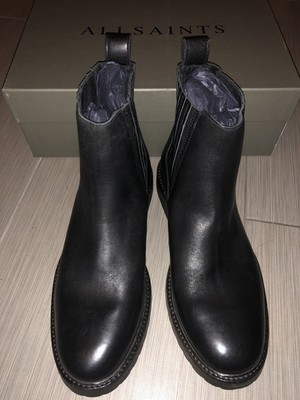 all saints black leather boots