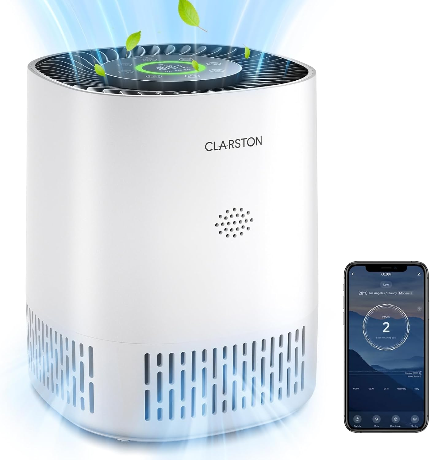 Air Purifiers for Home Bedroom up to 650 Ft², H13 True HEPA Air Filter for Pets