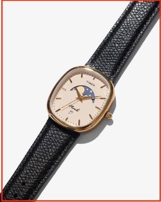 NEW, Ready to Ship, Gold/Black, Noah X Timex Oval Moon Phase Watch