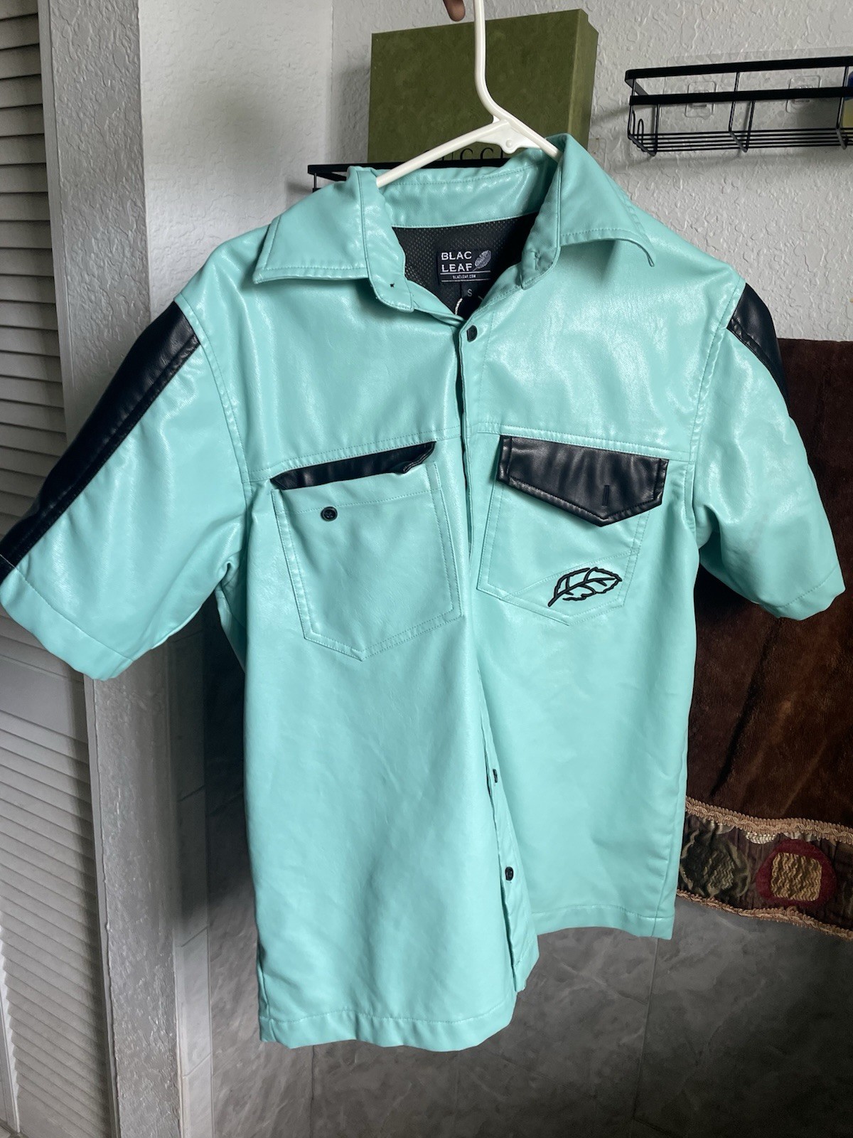 Black Leaf Button Up - image 1