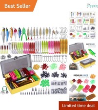 Fishing Lures Tackle Kit 302pcs Plastic & Stainless Steel for Bass Trout