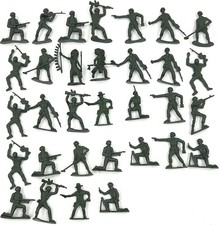 Vintage Lot Of 32 Indian  Army Soldier Plastic Figures