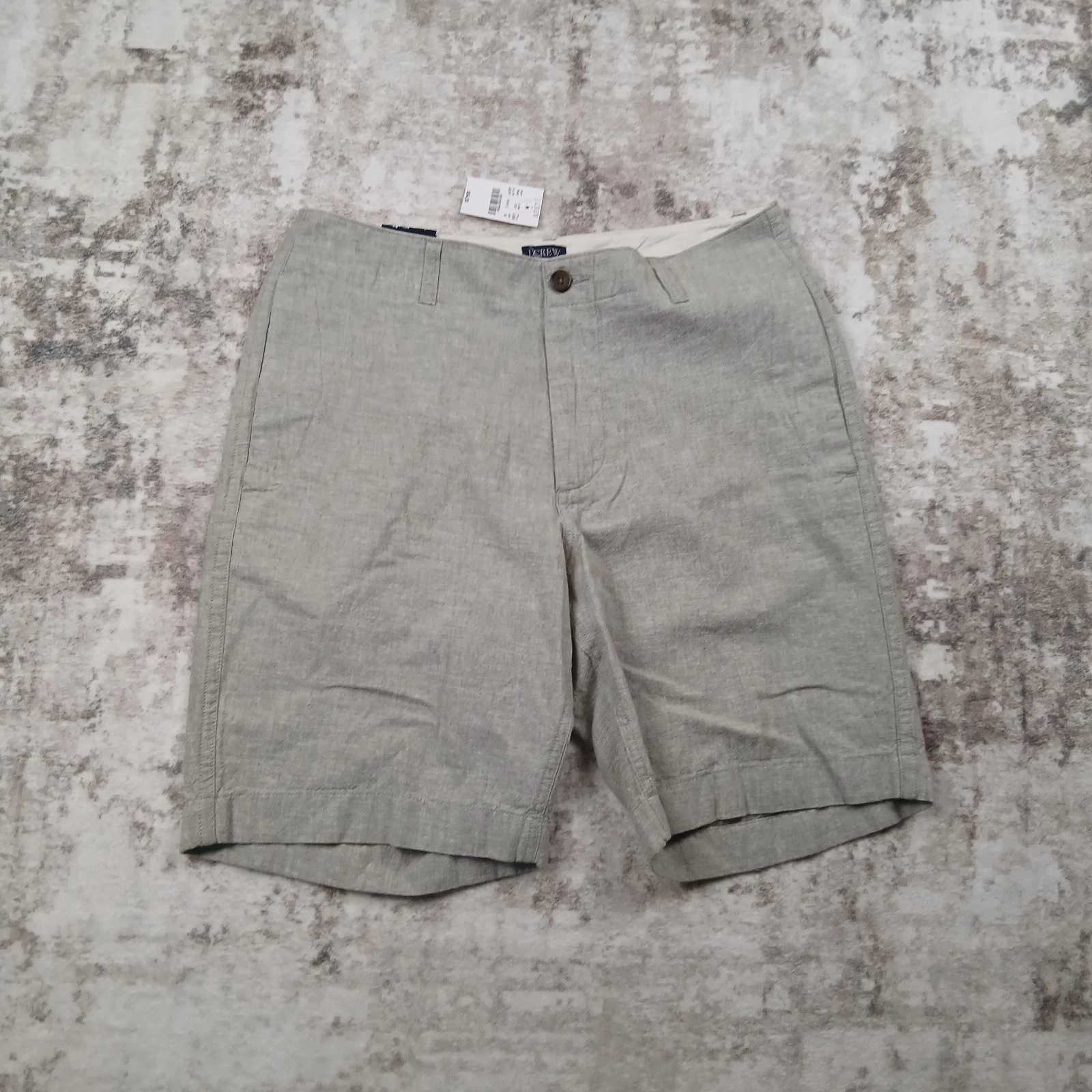 NWT J Crew Gramercy Shorts Mens 32 Gray Linen Blend
