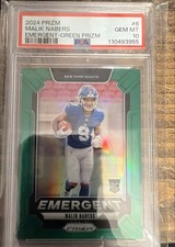 2024 Panini Prizm - Emergent Malik Nabers #6 Green Prizm (RC)