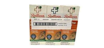 Similasan Earache Relief Drops 10 ml Nat. Homeopathic Chamomile-3 pack Exp 09/26
