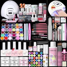 Saviland Acrylic Nail Kit for Beginners: Keratin Acrylic Powder Castor Oil Vi...