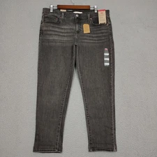 Levis Jeans Womens 32 Boyfriend Hypersoft Mid Rise Tapered Leg Black Wash Denim