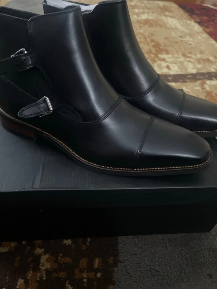 Botas de cuero para hombre talla 10 EE. UU. color negro y marrón Foto 2 de 4