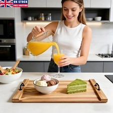 Kitchen Bamboo Cutting Chopping Board Oven Hob Covers Worktop Saver with Handles