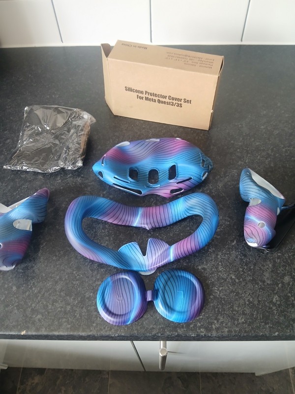 Meta Quest 3 Virtual Reality Silicone Protective Case Covers Set